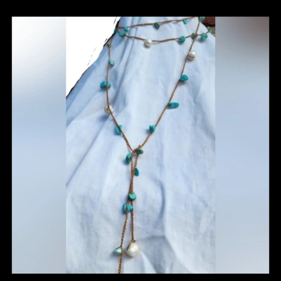 Turquoise Lariat Necklace‎ - Picture 2 of 16